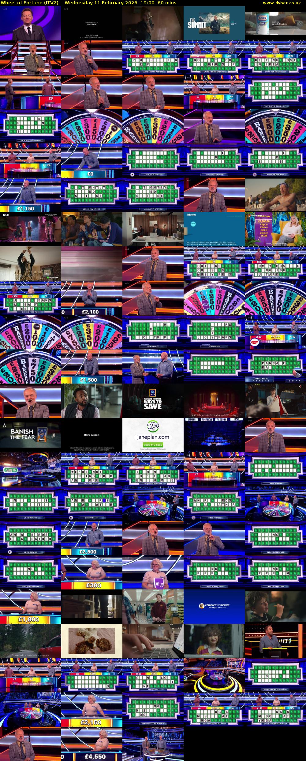 Wheel of Fortune (ITV2) Wednesday 11 February 2026 19:00 - 20:00