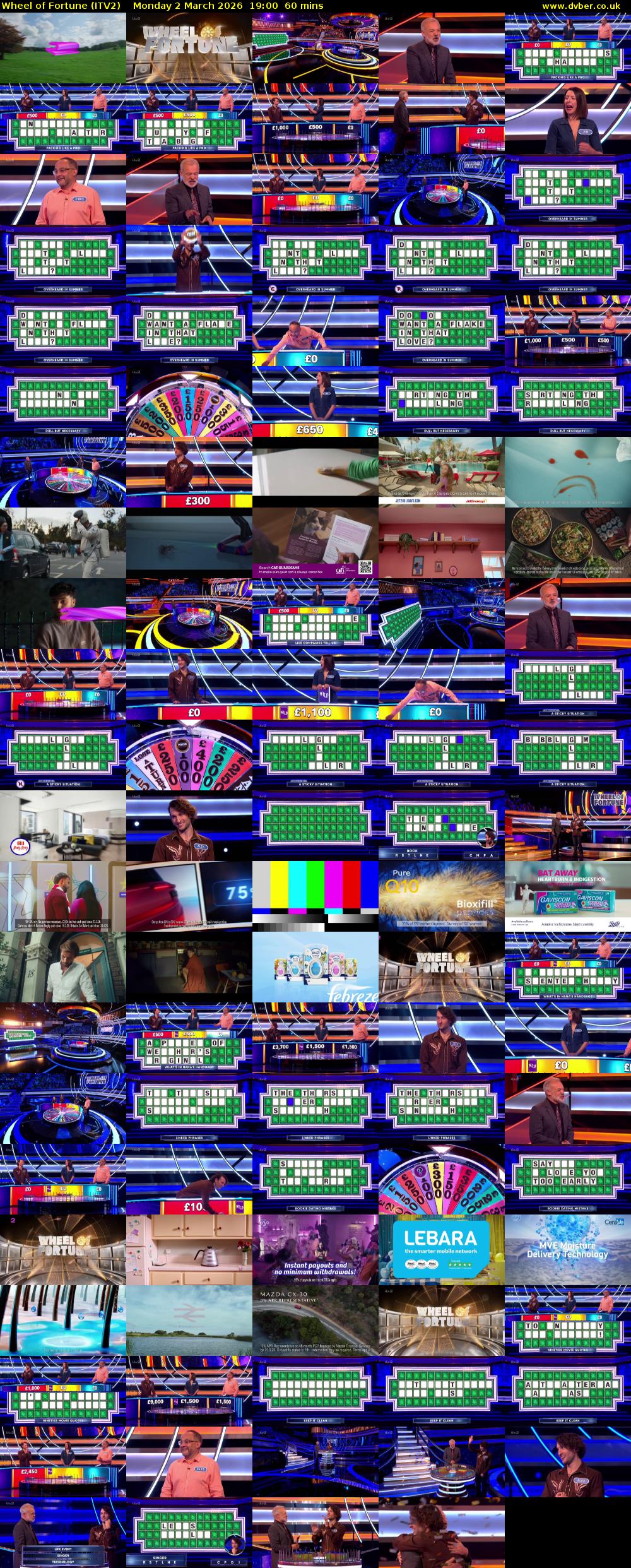 Wheel of Fortune (ITV2) Monday 2 March 2026 19:00 - 20:00