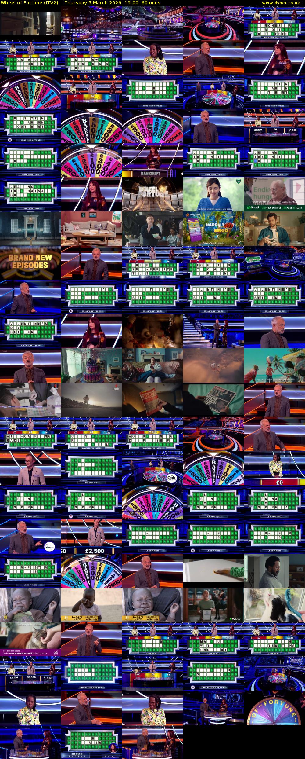 Wheel of Fortune (ITV2) Thursday 5 March 2026 19:00 - 20:00