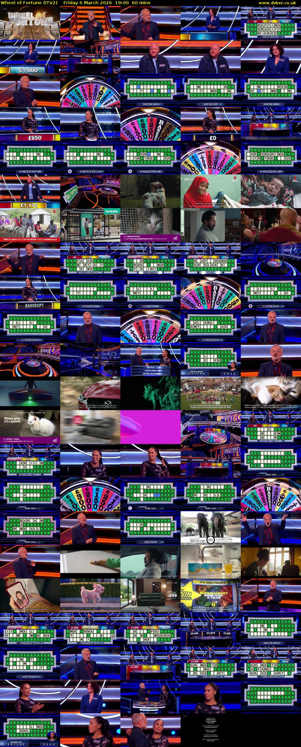 Wheel of Fortune (ITV2) Friday 6 March 2026 19:00 - 20:00