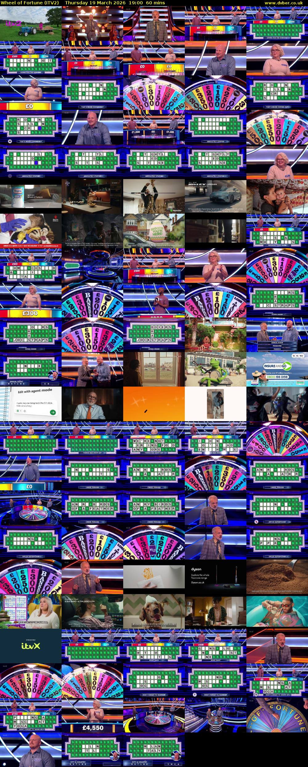 Wheel of Fortune (ITV2) Thursday 19 March 2026 19:00 - 20:00