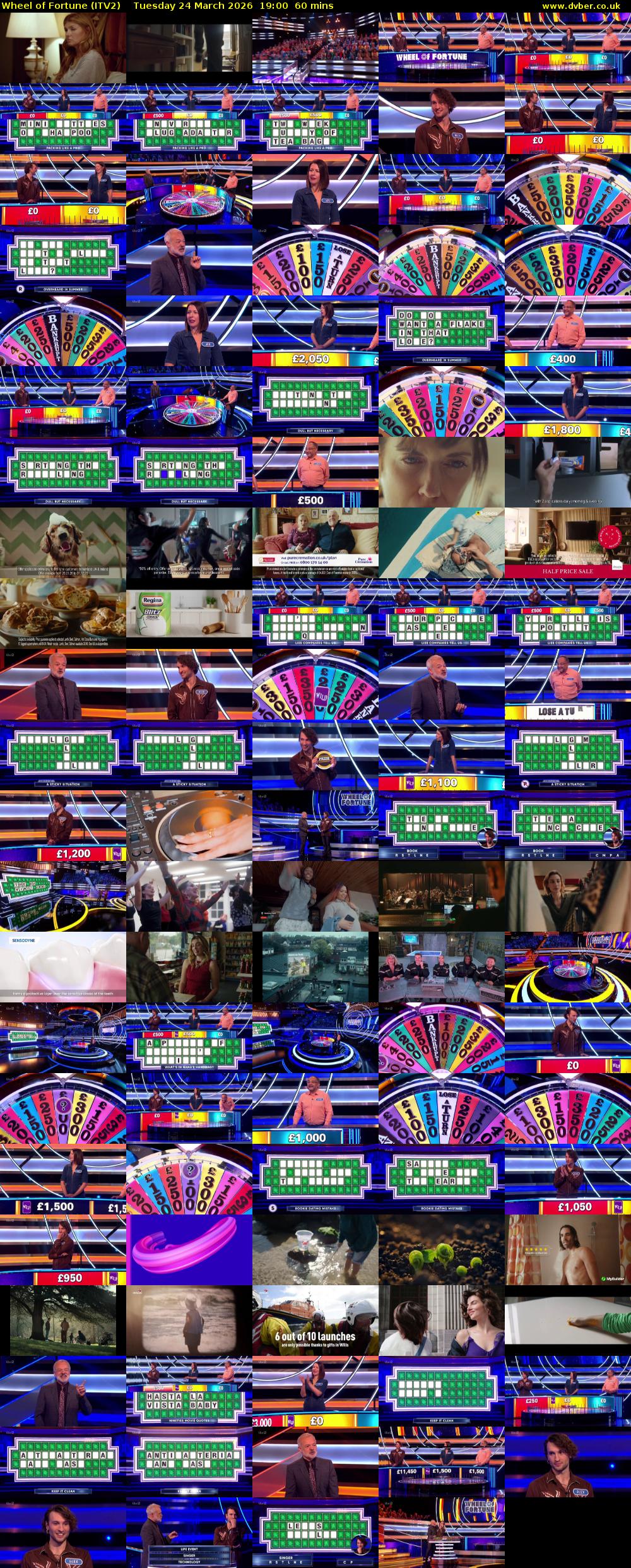 Wheel of Fortune (ITV2) Tuesday 24 March 2026 19:00 - 20:00