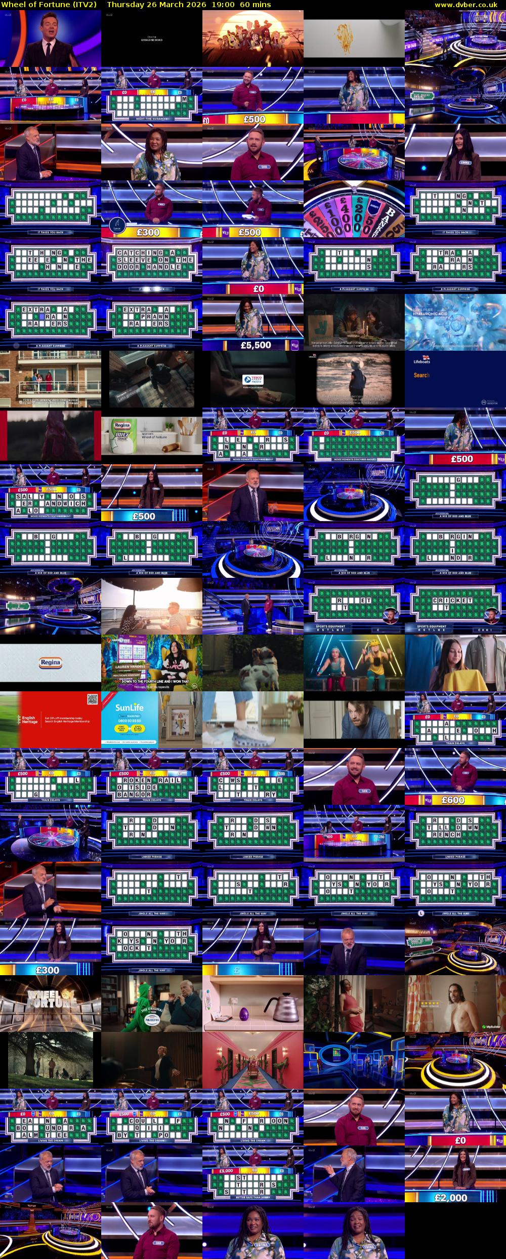 Wheel of Fortune (ITV2) Thursday 26 March 2026 19:00 - 20:00