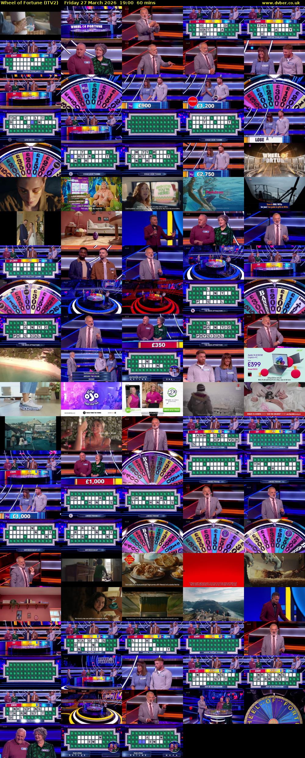 Wheel of Fortune (ITV2) Friday 27 March 2026 19:00 - 20:00