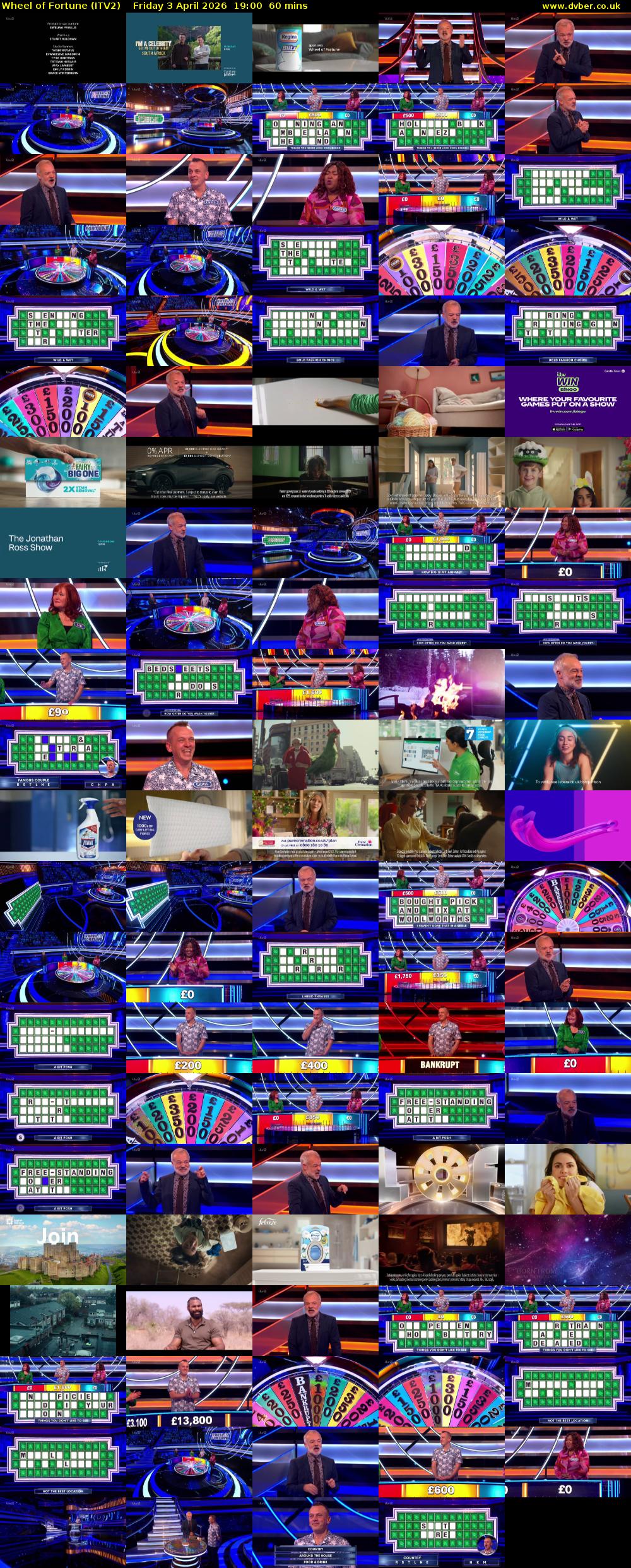 Wheel of Fortune (ITV2) Friday 3 April 2026 19:00 - 20:00