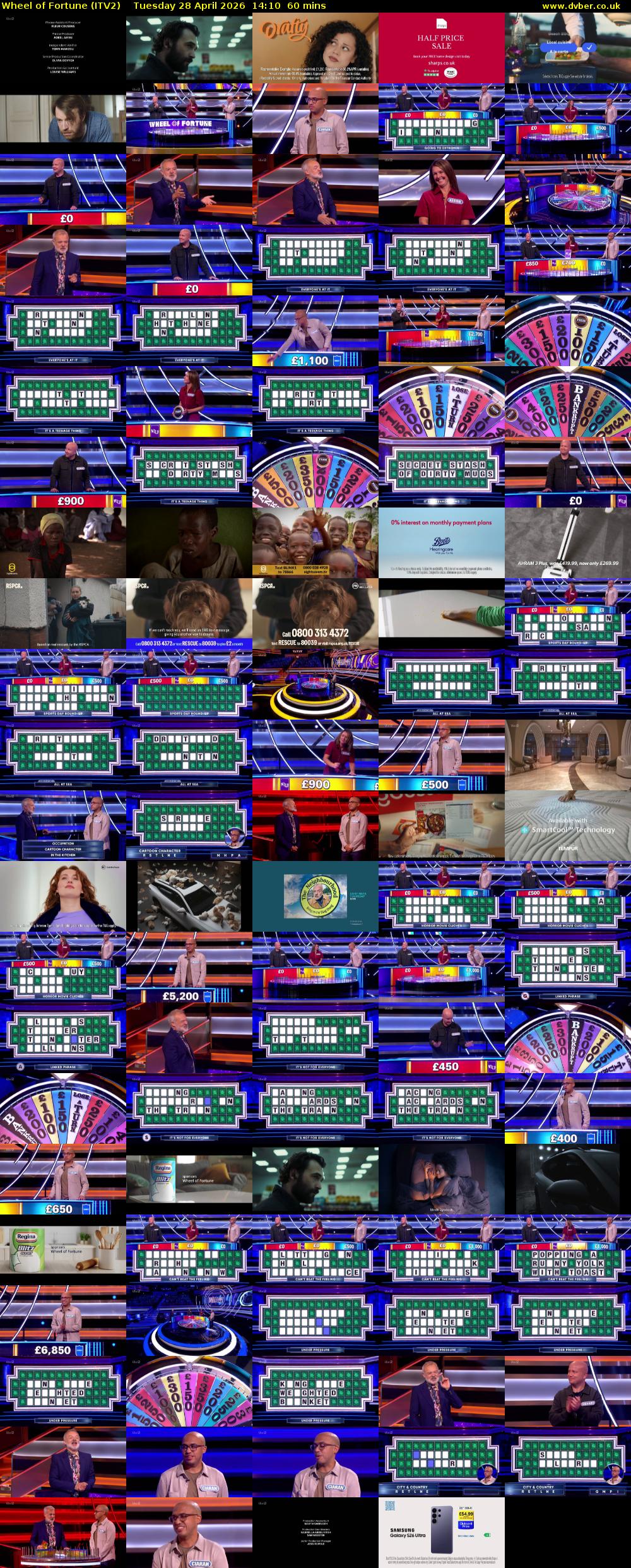 Wheel of Fortune (ITV2) Tuesday 28 April 2026 14:10 - 15:10