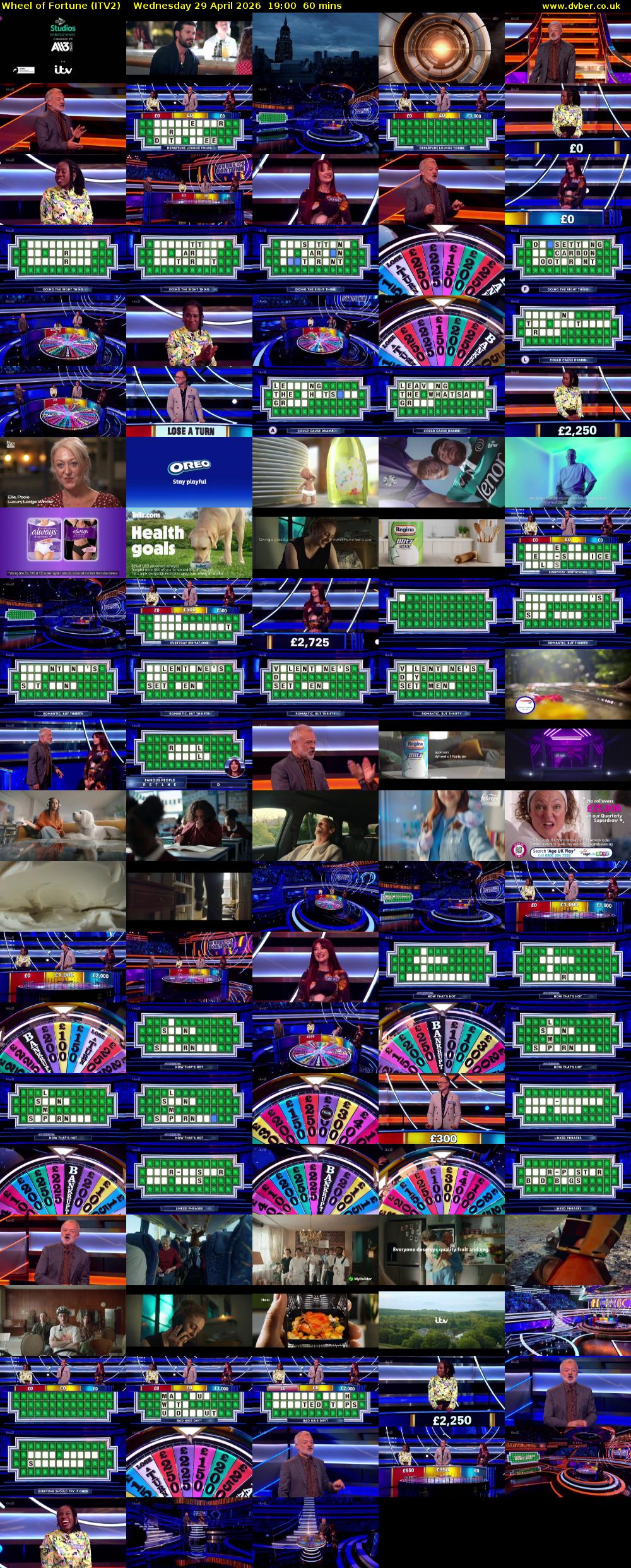 Wheel of Fortune (ITV2) Wednesday 29 April 2026 19:00 - 20:00