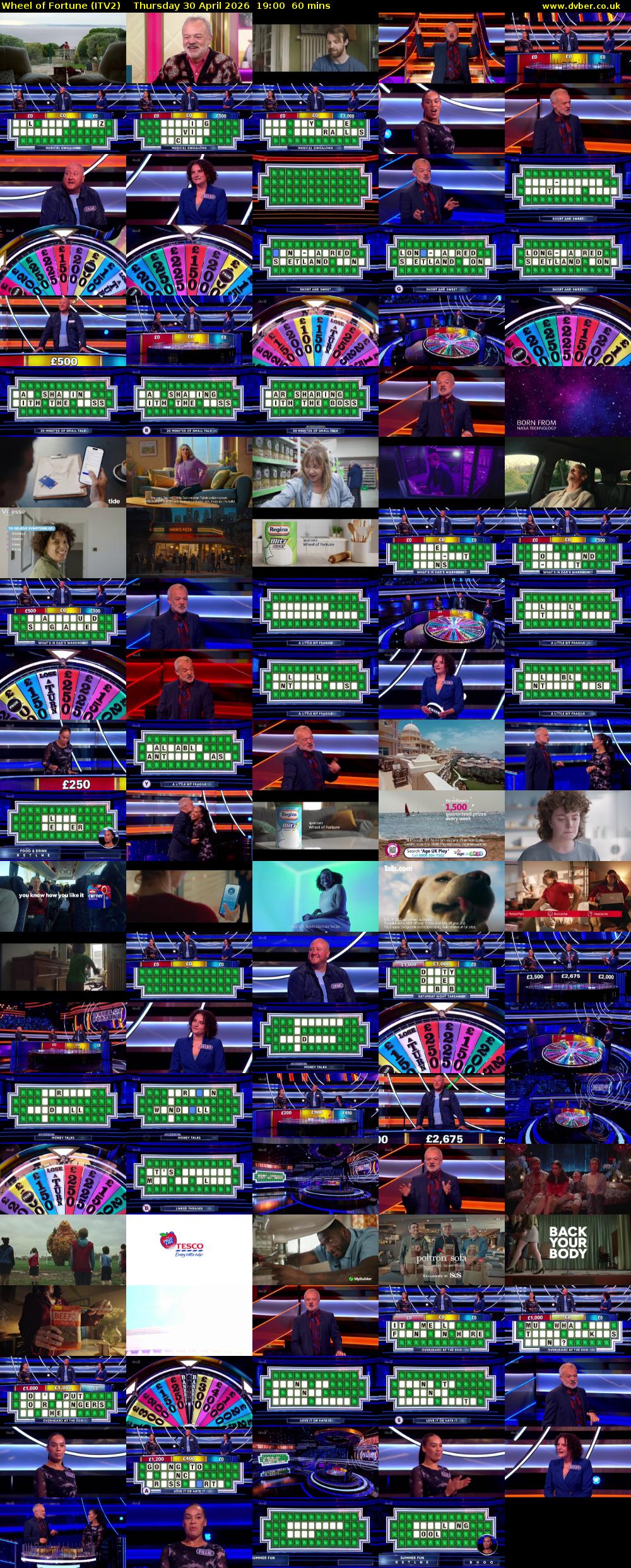 Wheel of Fortune (ITV2) Thursday 30 April 2026 19:00 - 20:00