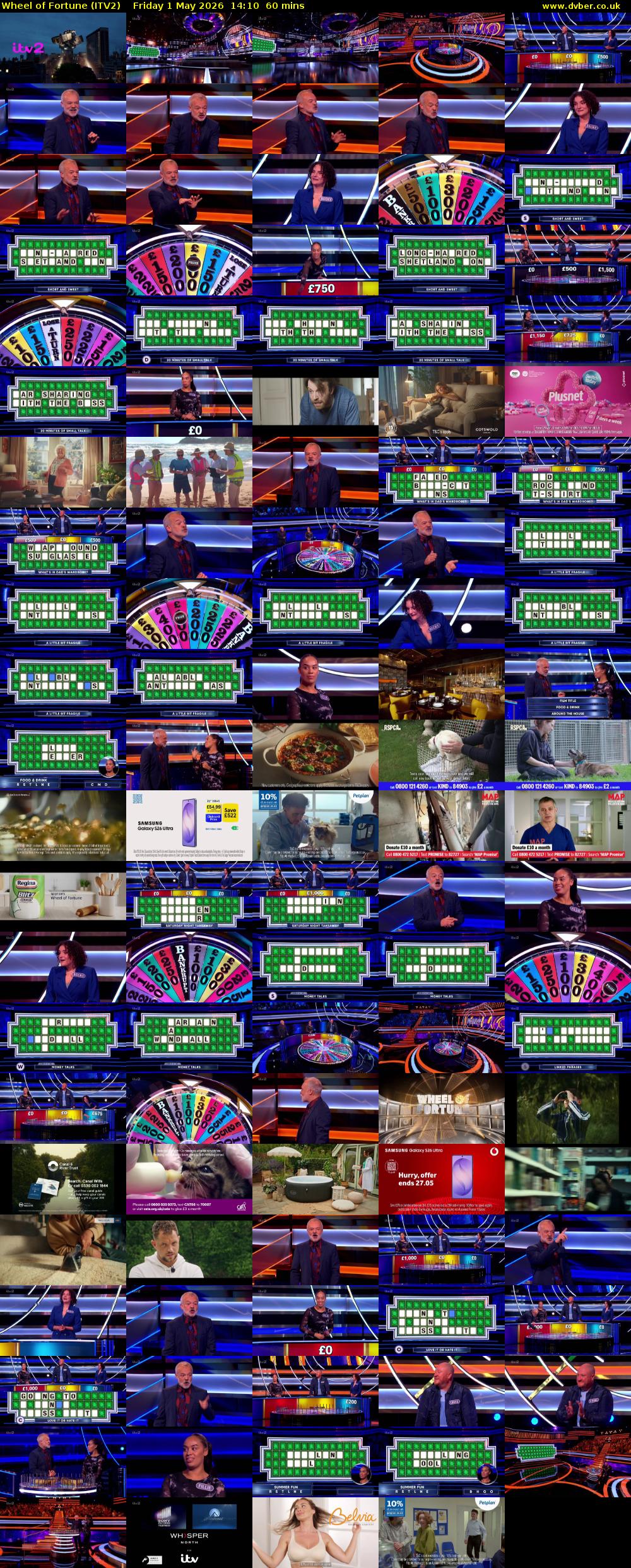 Wheel of Fortune (ITV2) Friday 1 May 2026 14:10 - 15:10