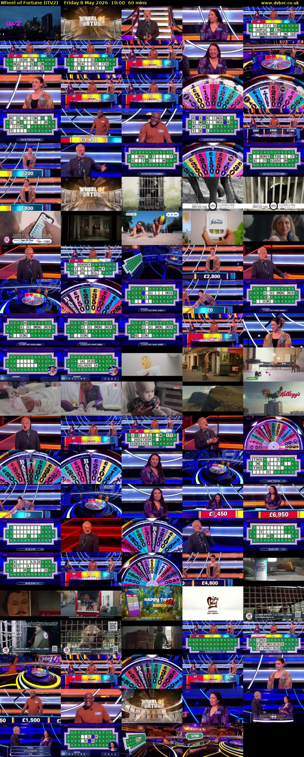 Wheel of Fortune (ITV2) Friday 8 May 2026 19:00 - 20:00