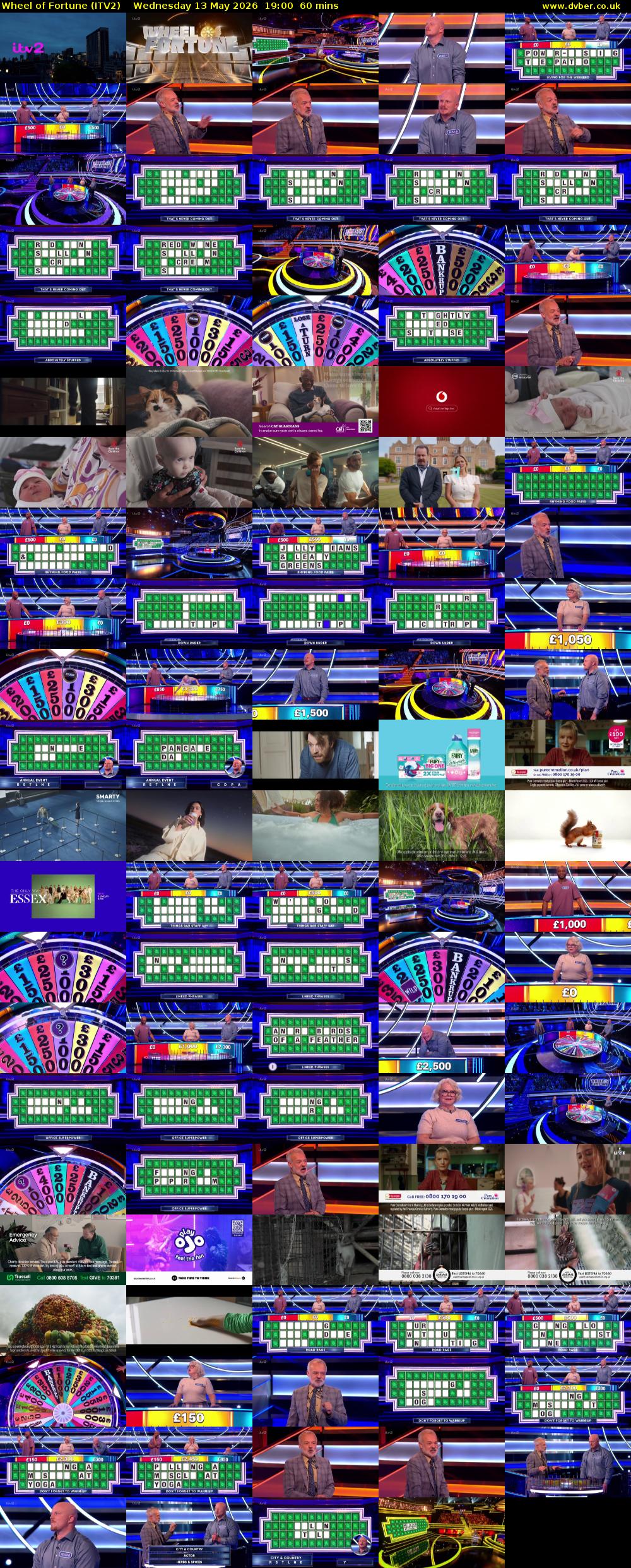Wheel of Fortune (ITV2) Wednesday 13 May 2026 19:00 - 20:00