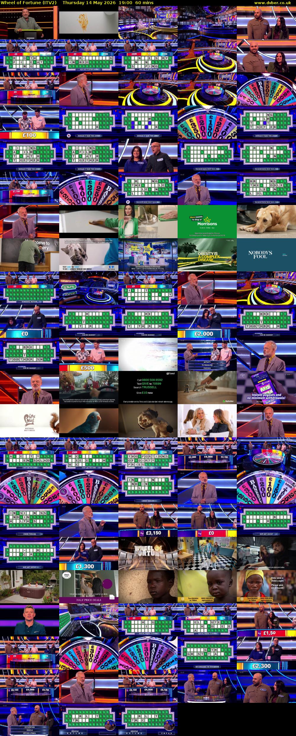 Wheel of Fortune (ITV2) Thursday 14 May 2026 19:00 - 20:00