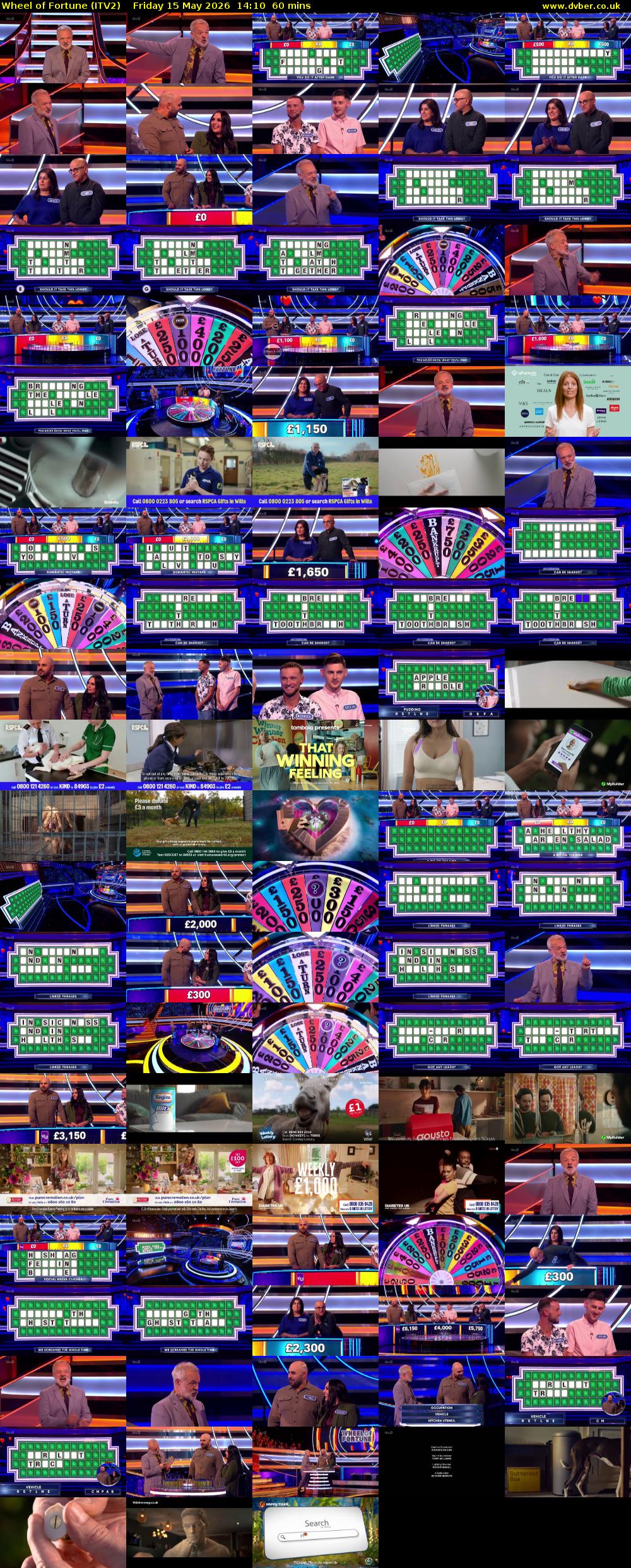 Wheel of Fortune (ITV2) Friday 15 May 2026 14:10 - 15:10