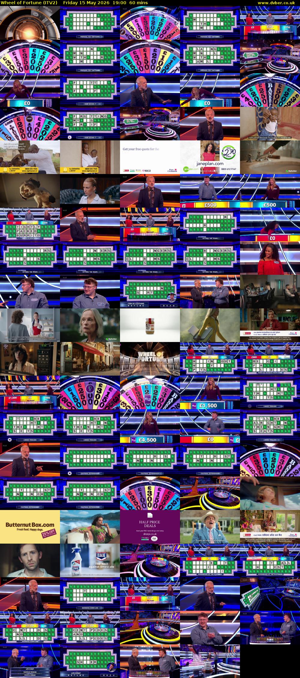 Wheel of Fortune (ITV2) Friday 15 May 2026 19:00 - 20:00