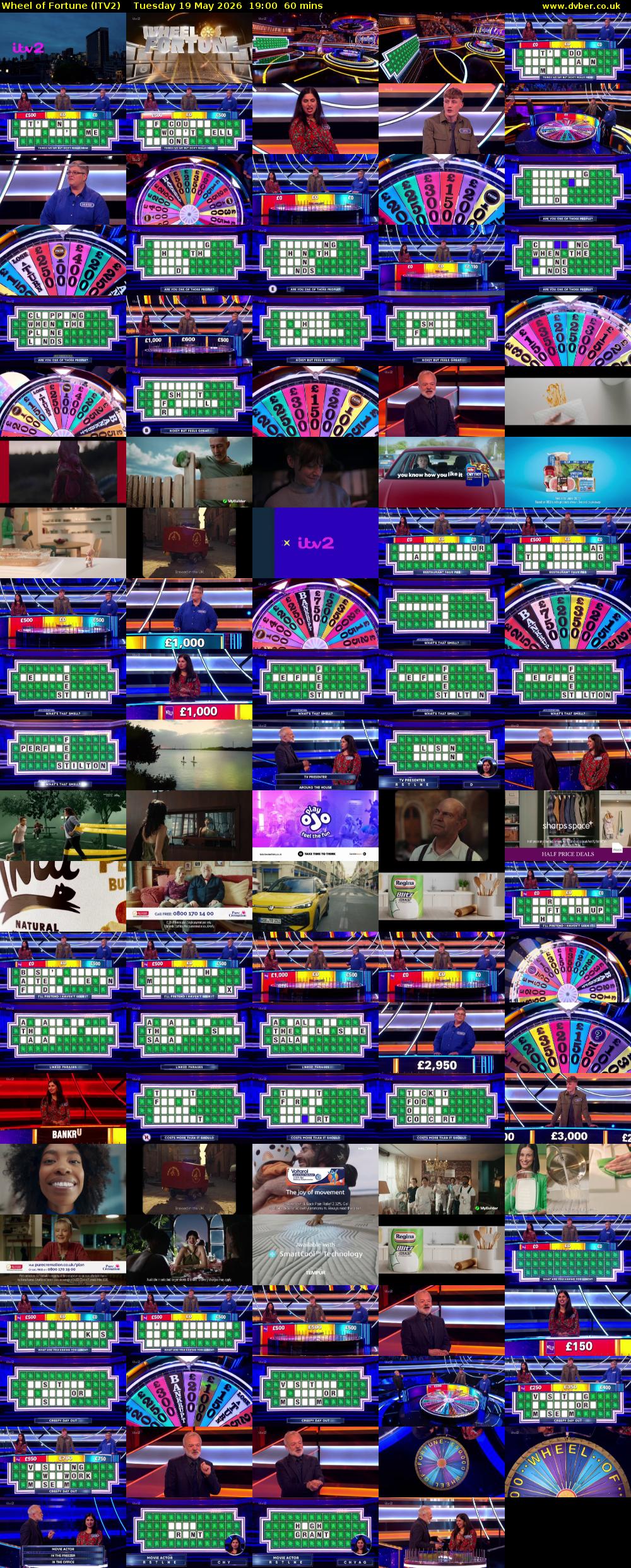 Wheel of Fortune (ITV2) Tuesday 19 May 2026 19:00 - 20:00