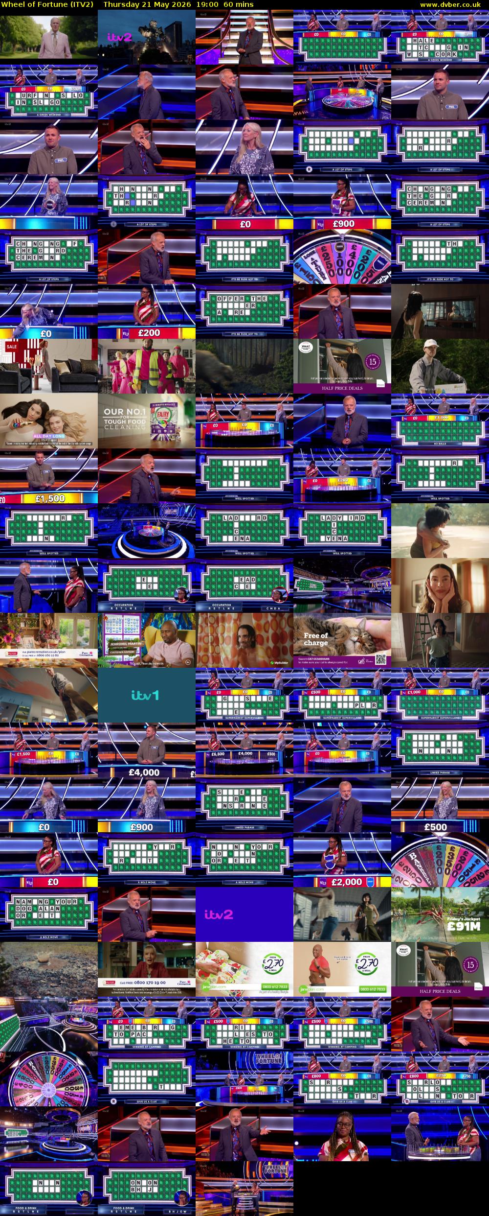 Wheel of Fortune (ITV2) Thursday 21 May 2026 19:00 - 20:00