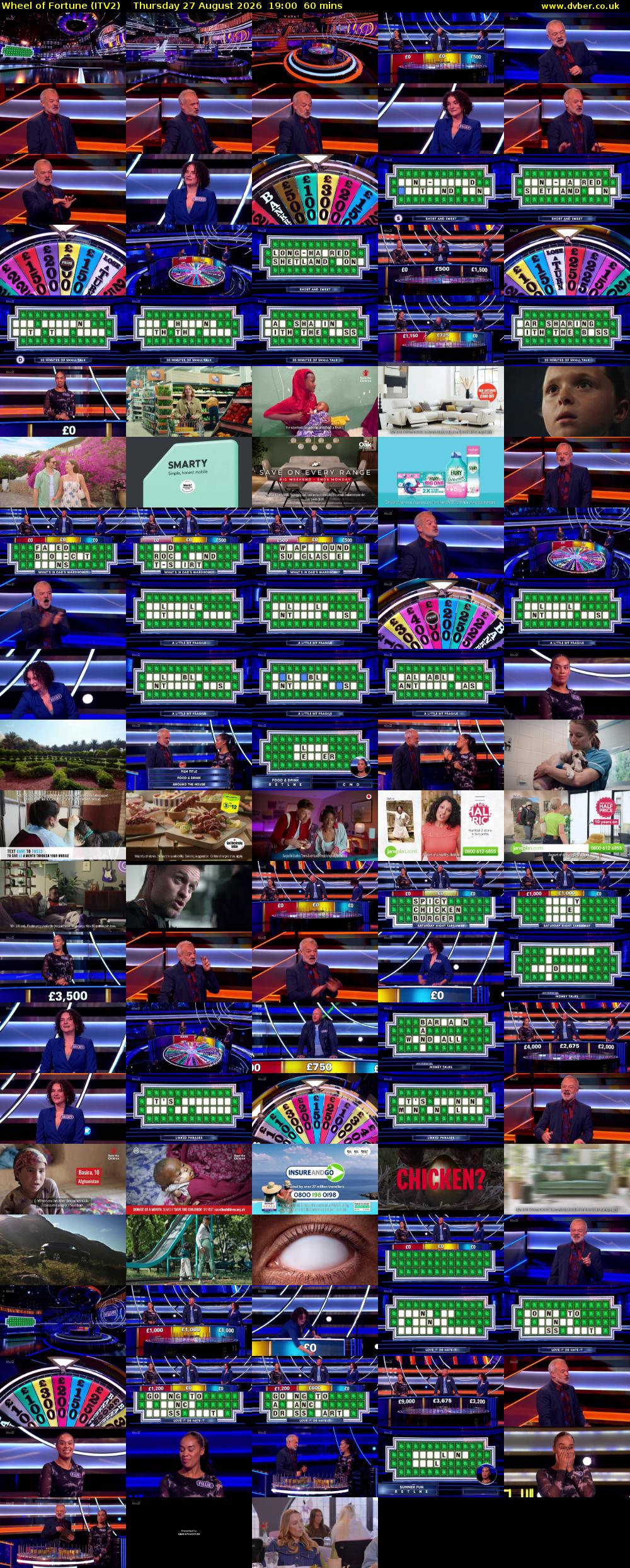 Wheel of Fortune (ITV2) Thursday 27 August 2026 19:00 - 20:00