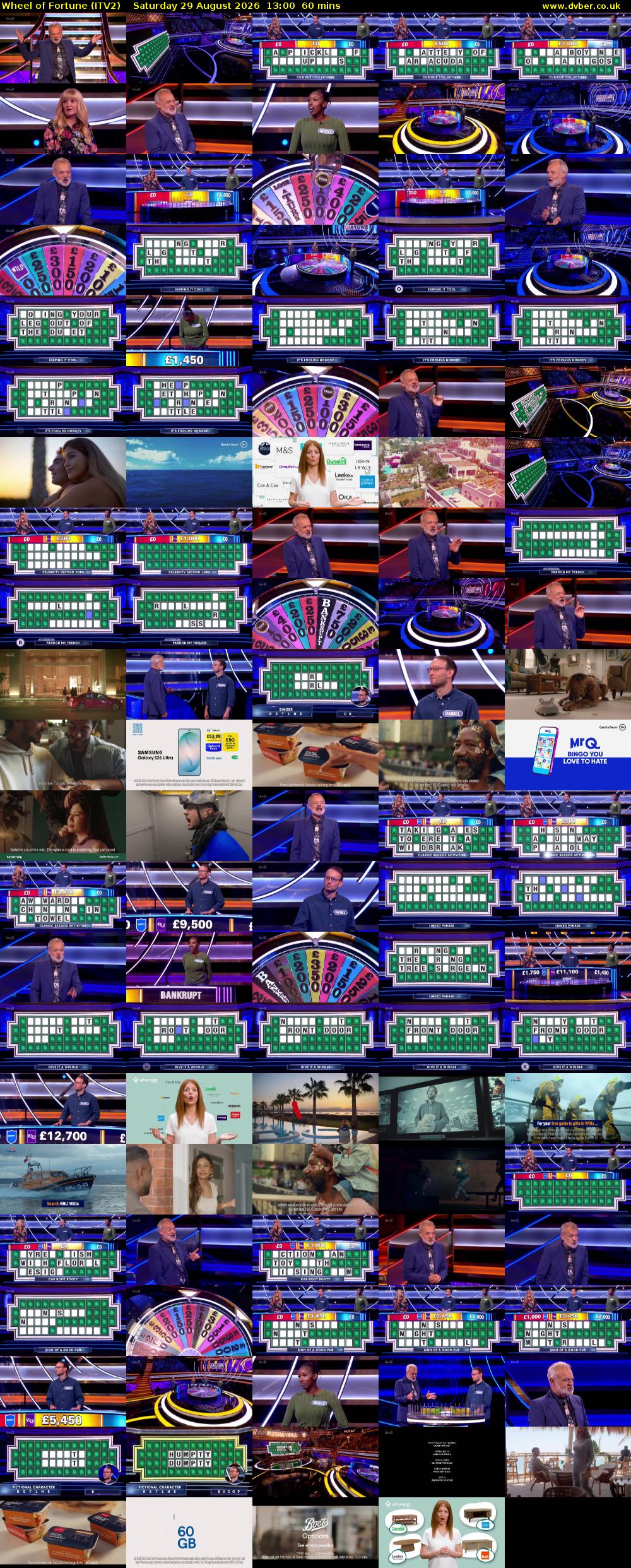 Wheel of Fortune (ITV2) Saturday 29 August 2026 13:00 - 14:00