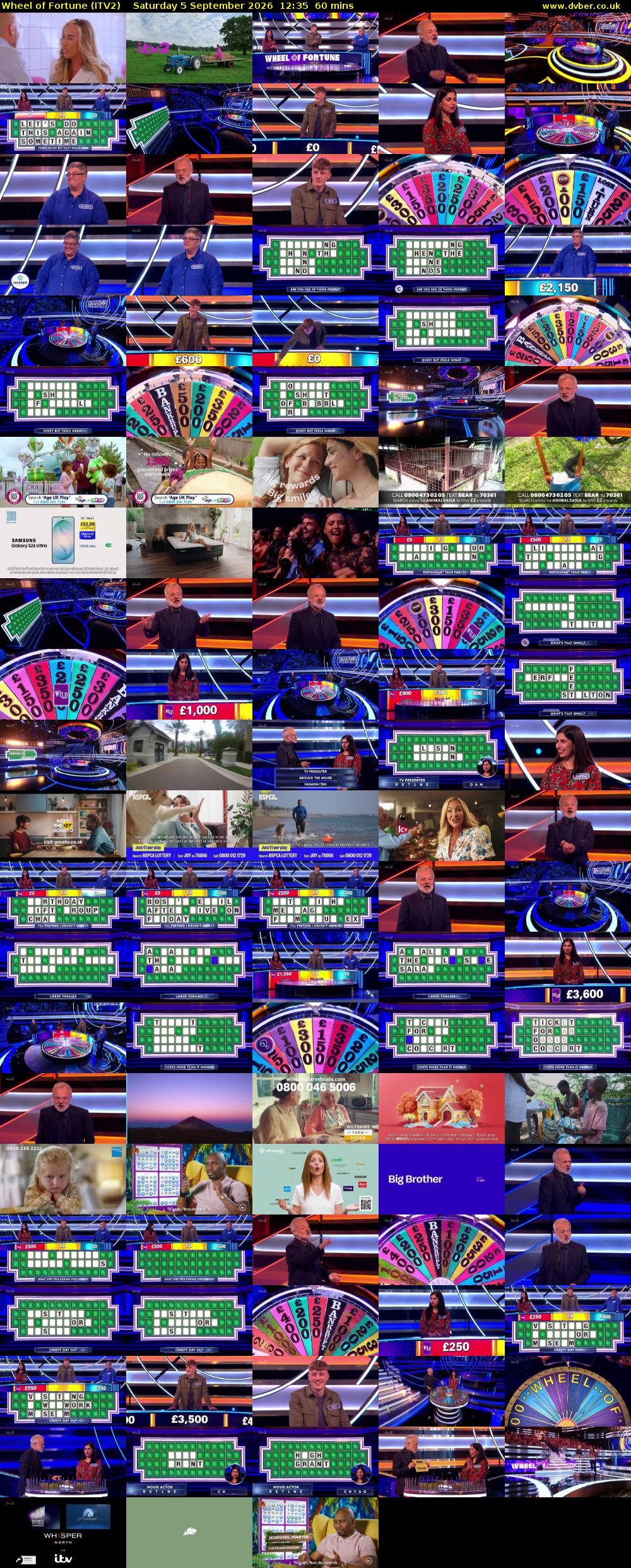 Wheel of Fortune (ITV2) Saturday 5 September 2026 12:35 - 13:35
