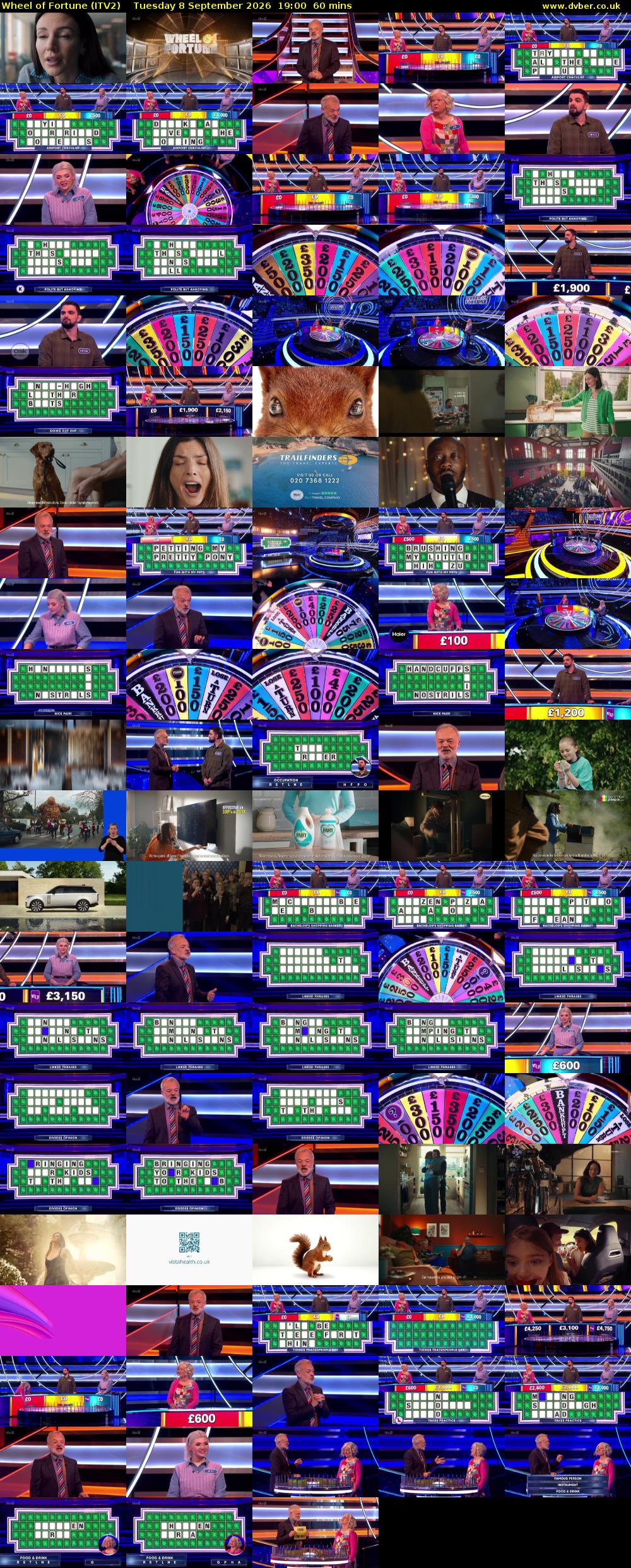 Wheel of Fortune (ITV2) Tuesday 8 September 2026 19:00 - 20:00