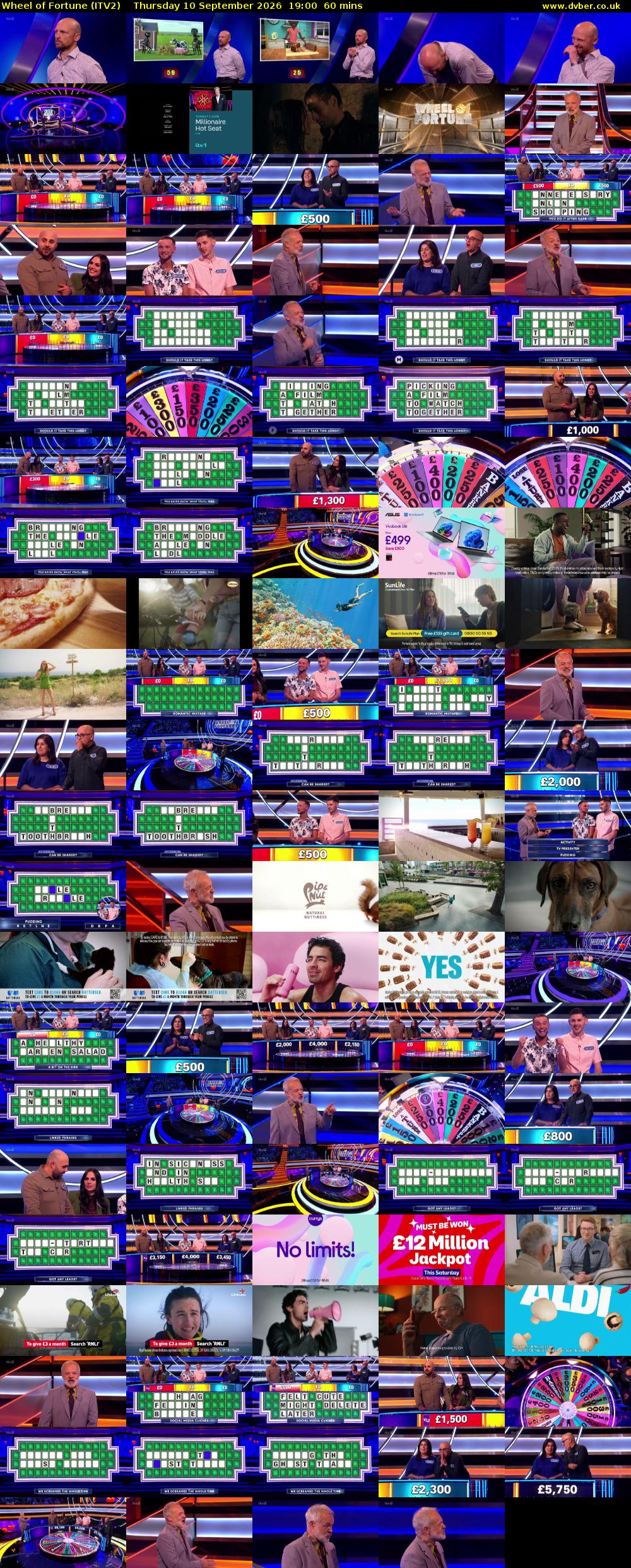 Wheel of Fortune (ITV2) Thursday 10 September 2026 19:00 - 20:00