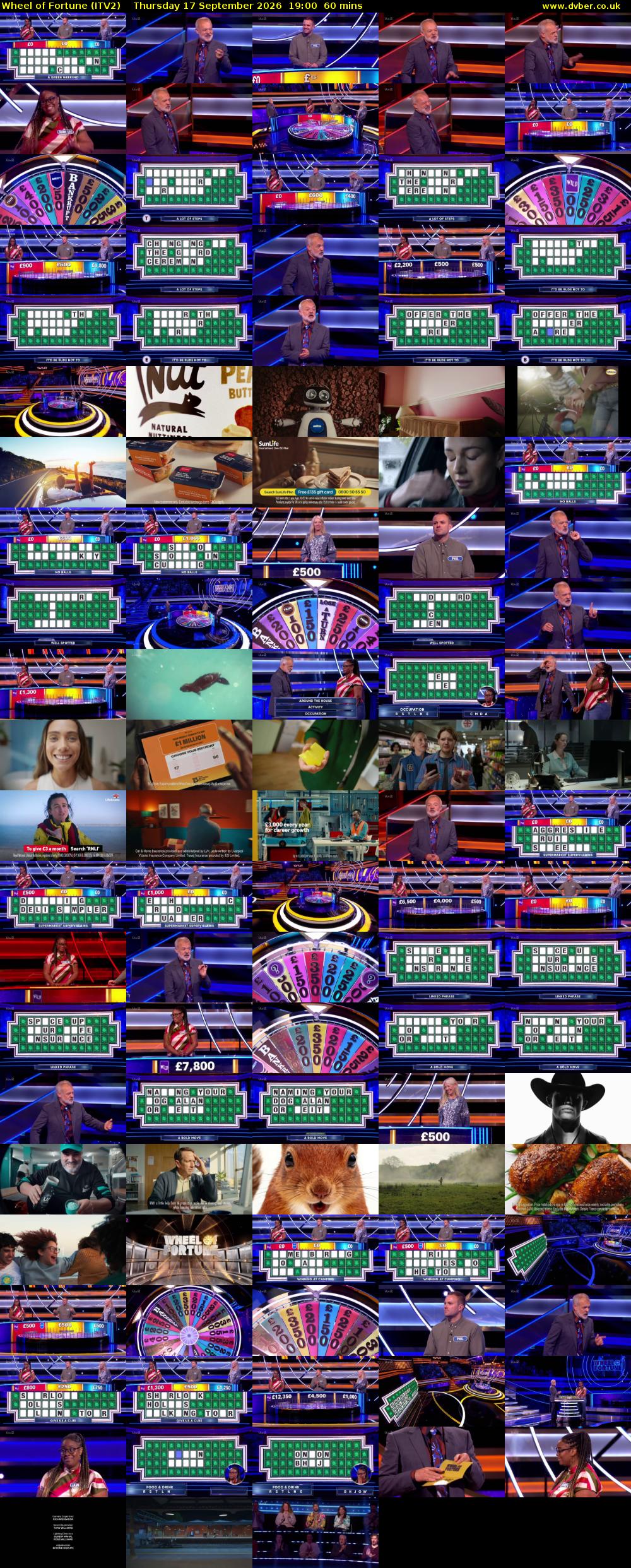 Wheel of Fortune (ITV2) Thursday 17 September 2026 19:00 - 20:00