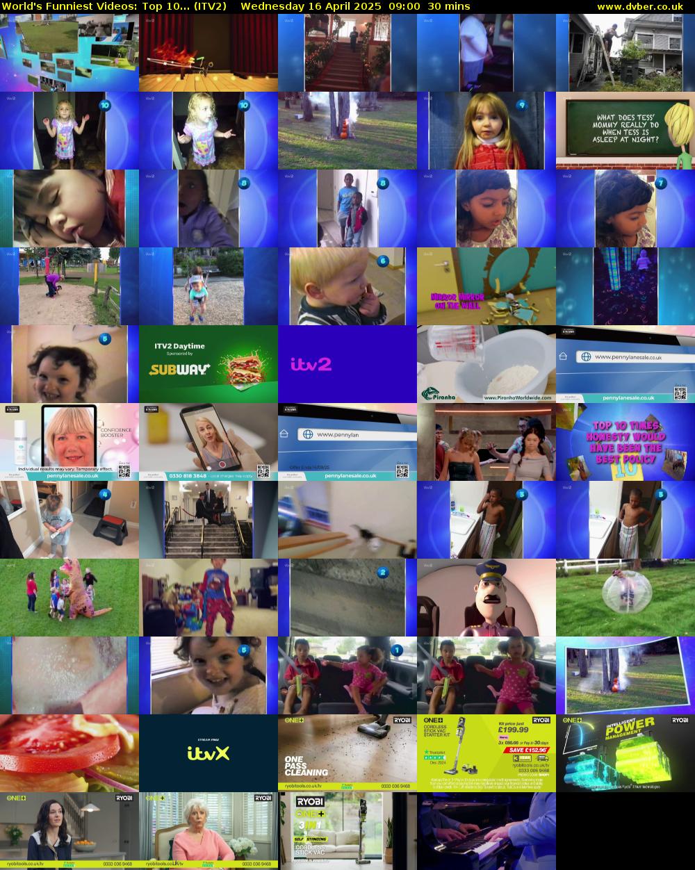 World's Funniest Videos: Top 10... (ITV2) Wednesday 16 April 2025 09:00 - 09:30