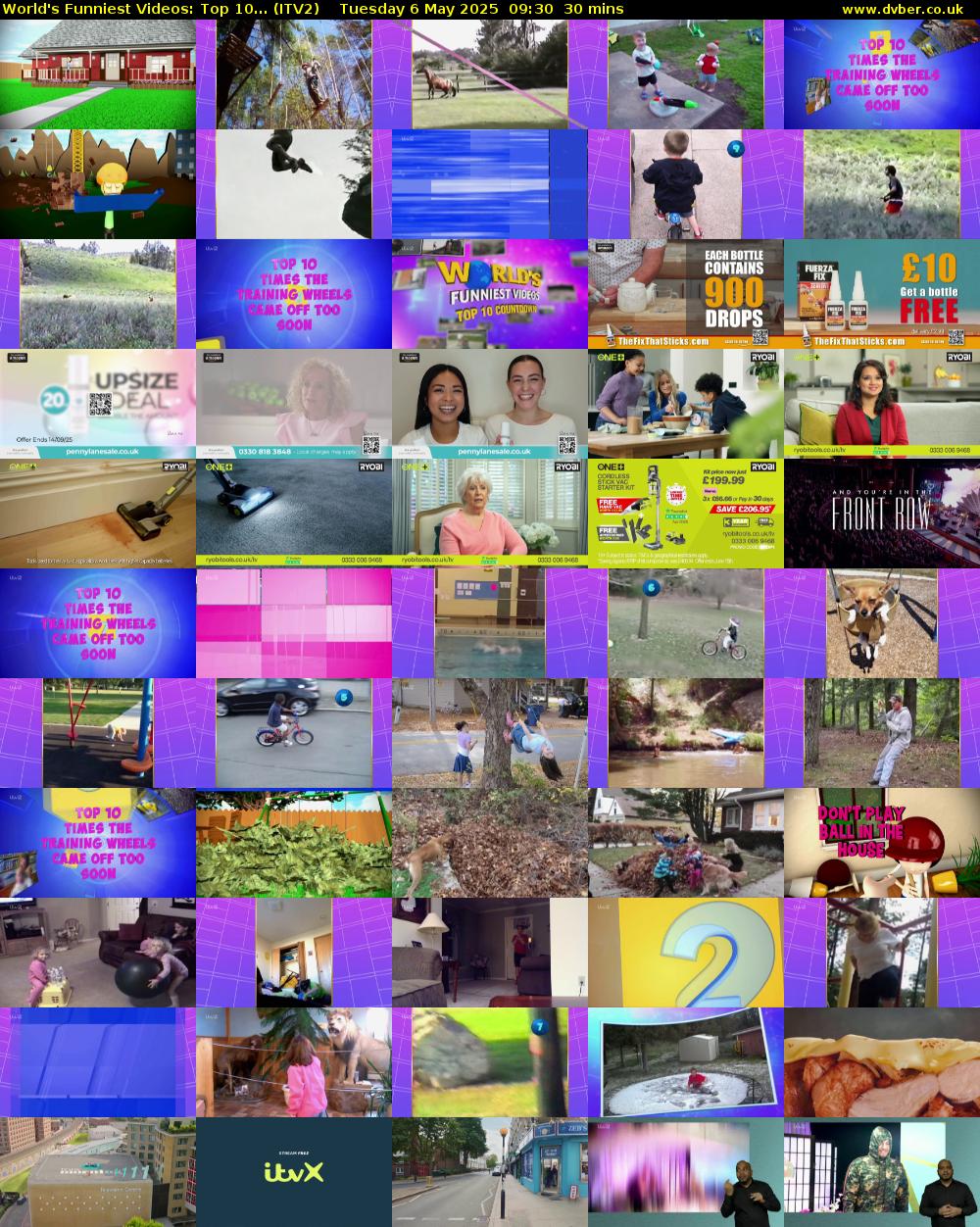 World's Funniest Videos: Top 10... (ITV2) Tuesday 6 May 2025 09:30 - 10:00