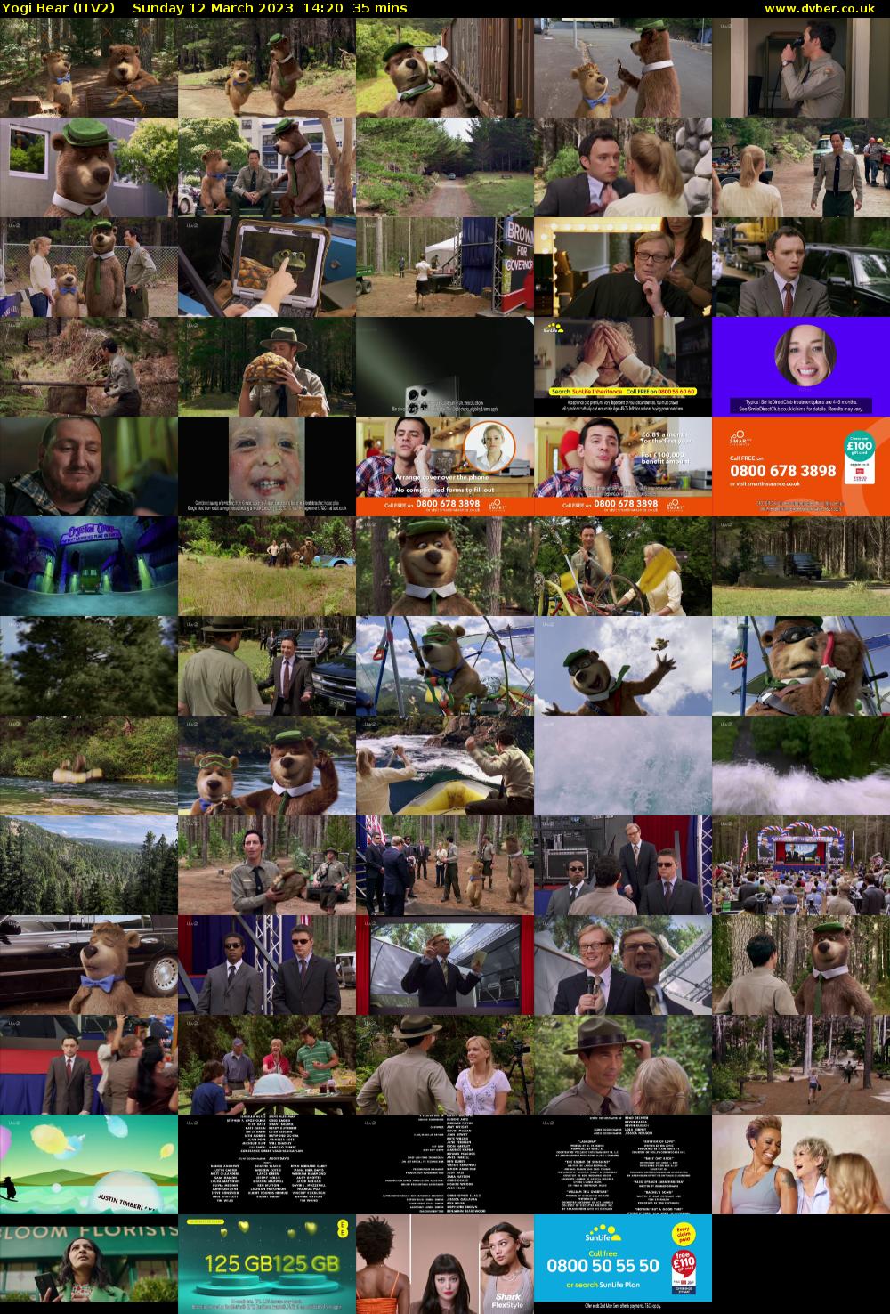 Yogi Bear (ITV2) Sunday 12 March 2023 14:20 - 14:55