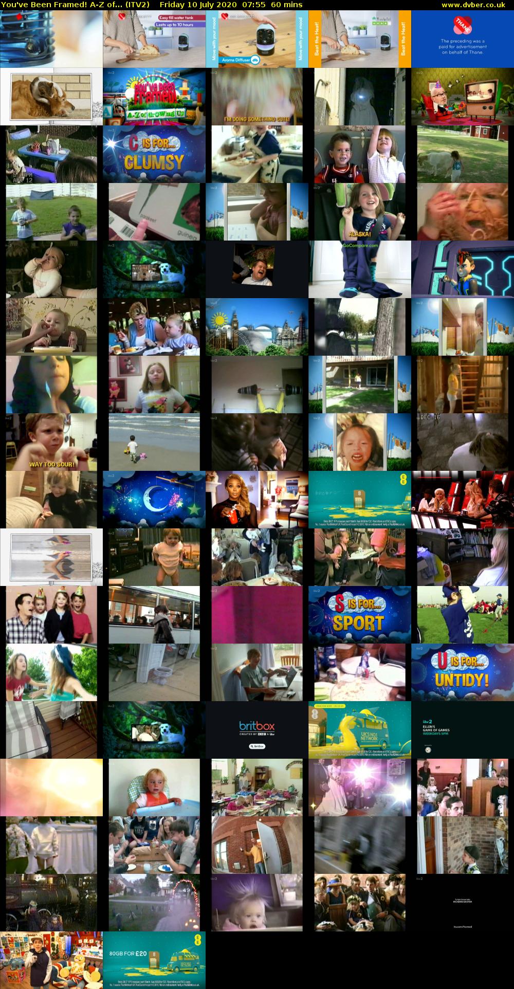 You've Been Framed! A-Z of... (ITV2) Friday 10 July 2020 07:55 - 08:55