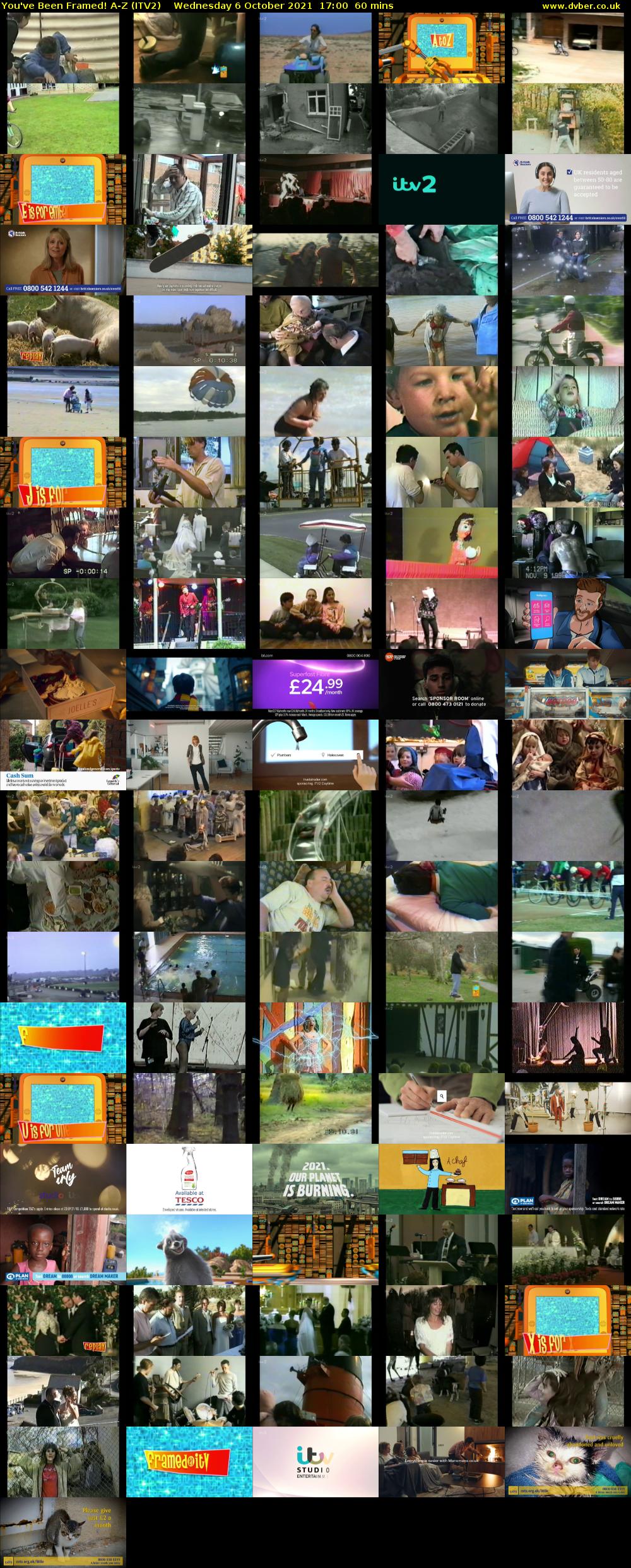 You've Been Framed! A-Z (ITV2) Wednesday 6 October 2021 17:00 - 18:00