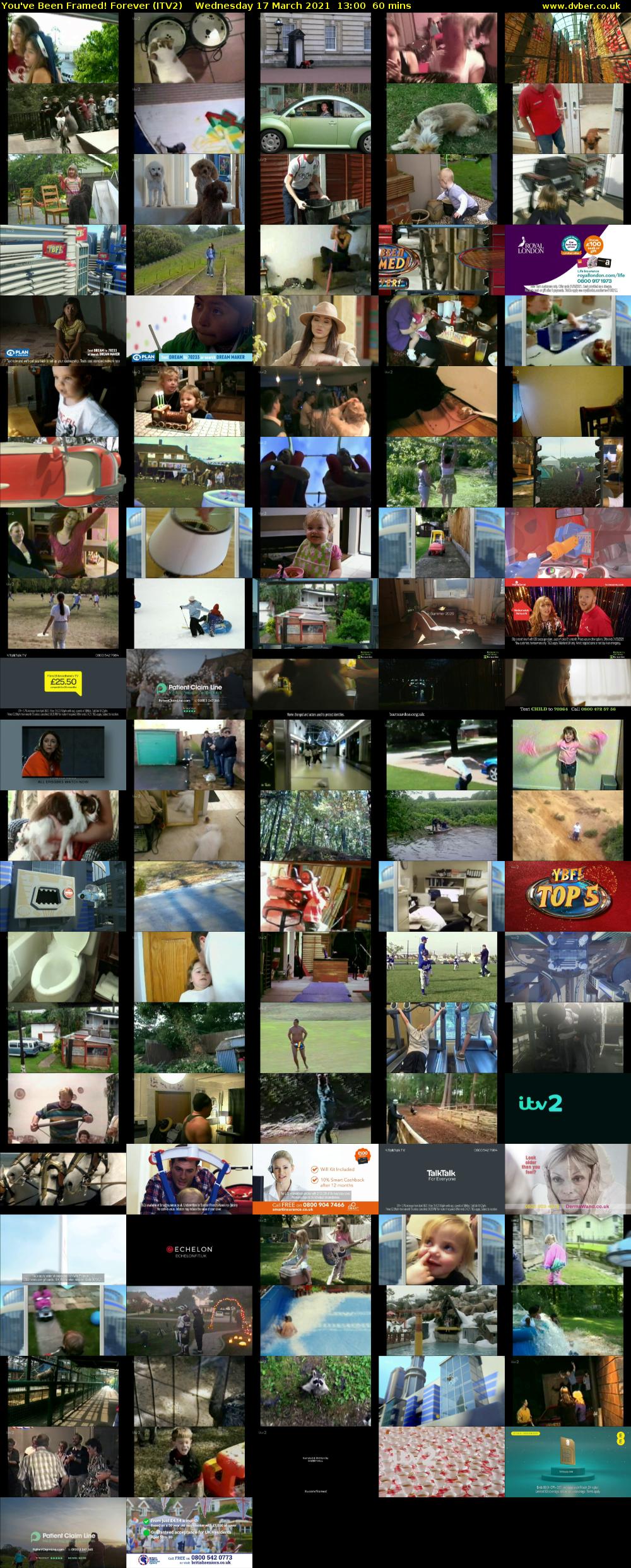 You've Been Framed! Forever (ITV2) Wednesday 17 March 2021 13:00 - 14:00