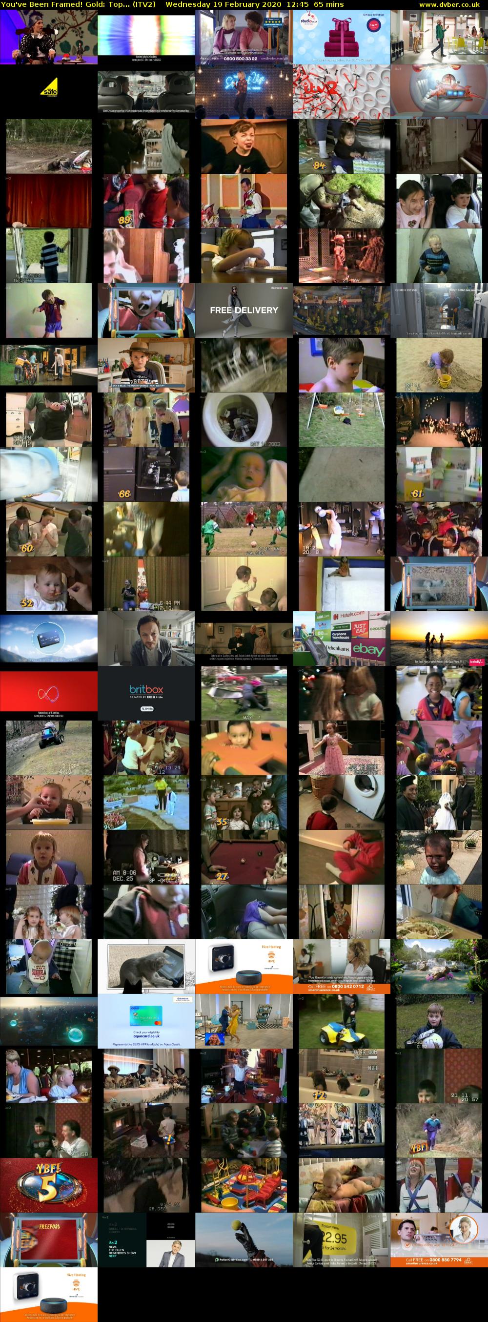 You've Been Framed! Gold: Top... (ITV2) Wednesday 19 February 2020 12:45 - 13:50
