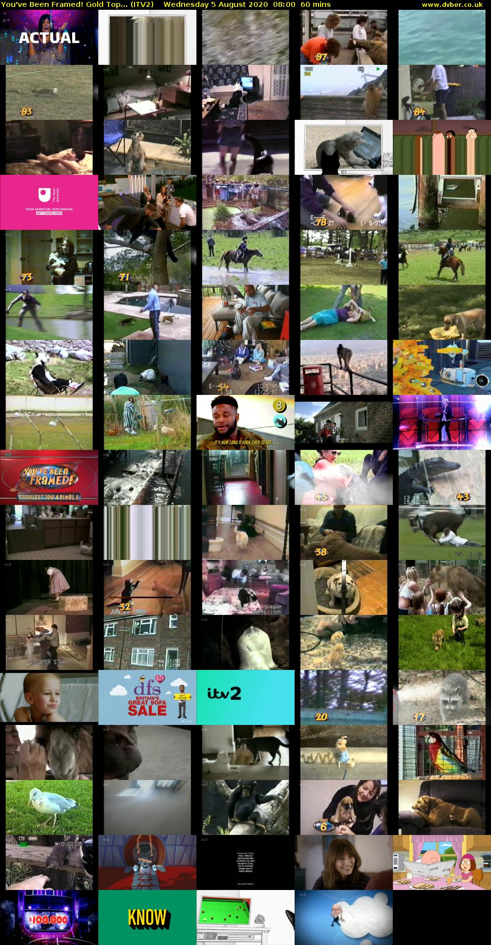 You've Been Framed! Gold Top... (ITV2) Wednesday 5 August 2020 08:00 - 09:00