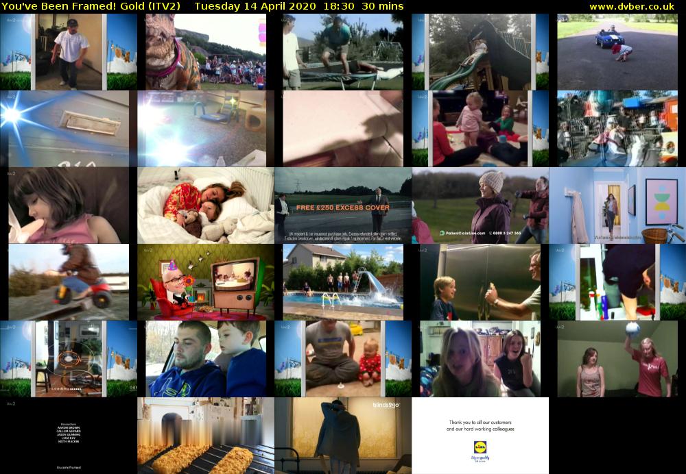 You've Been Framed! Gold (ITV2) Tuesday 14 April 2020 18:30 - 19:00