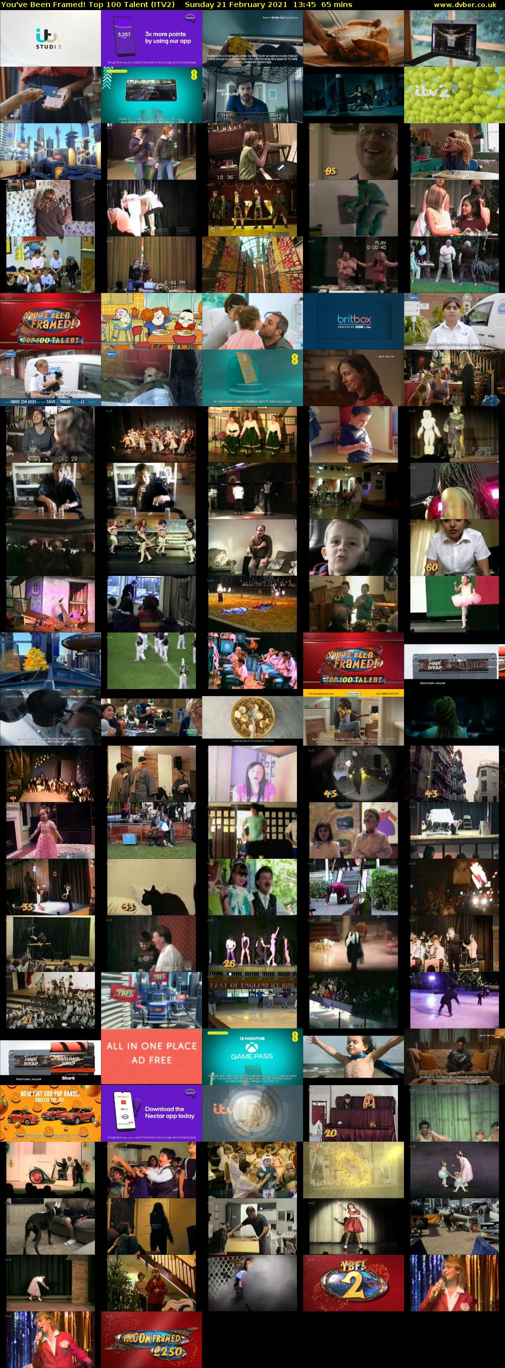 You've Been Framed! Top 100 Talent (ITV2) Sunday 21 February 2021 13:45 - 14:50