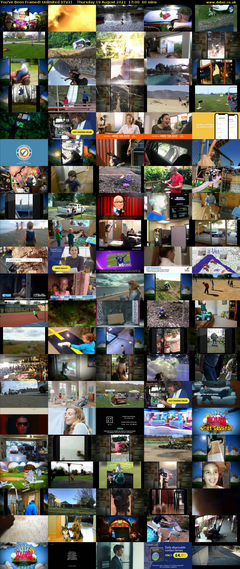 You've Been Framed! Unlimited (ITV2) Thursday 19 August 2021 17:00 - 18:00