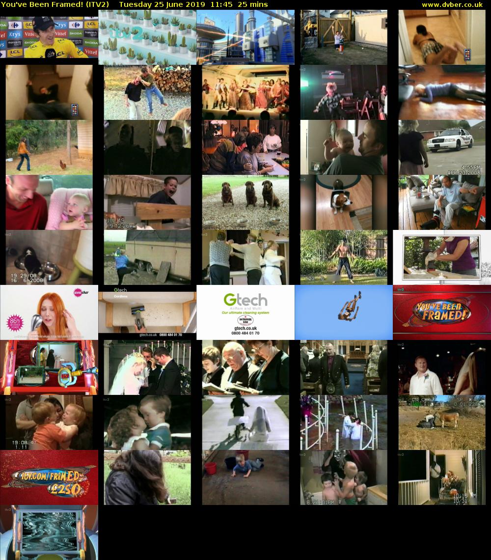 You've Been Framed! (ITV2) Tuesday 25 June 2019 11:45 - 12:10