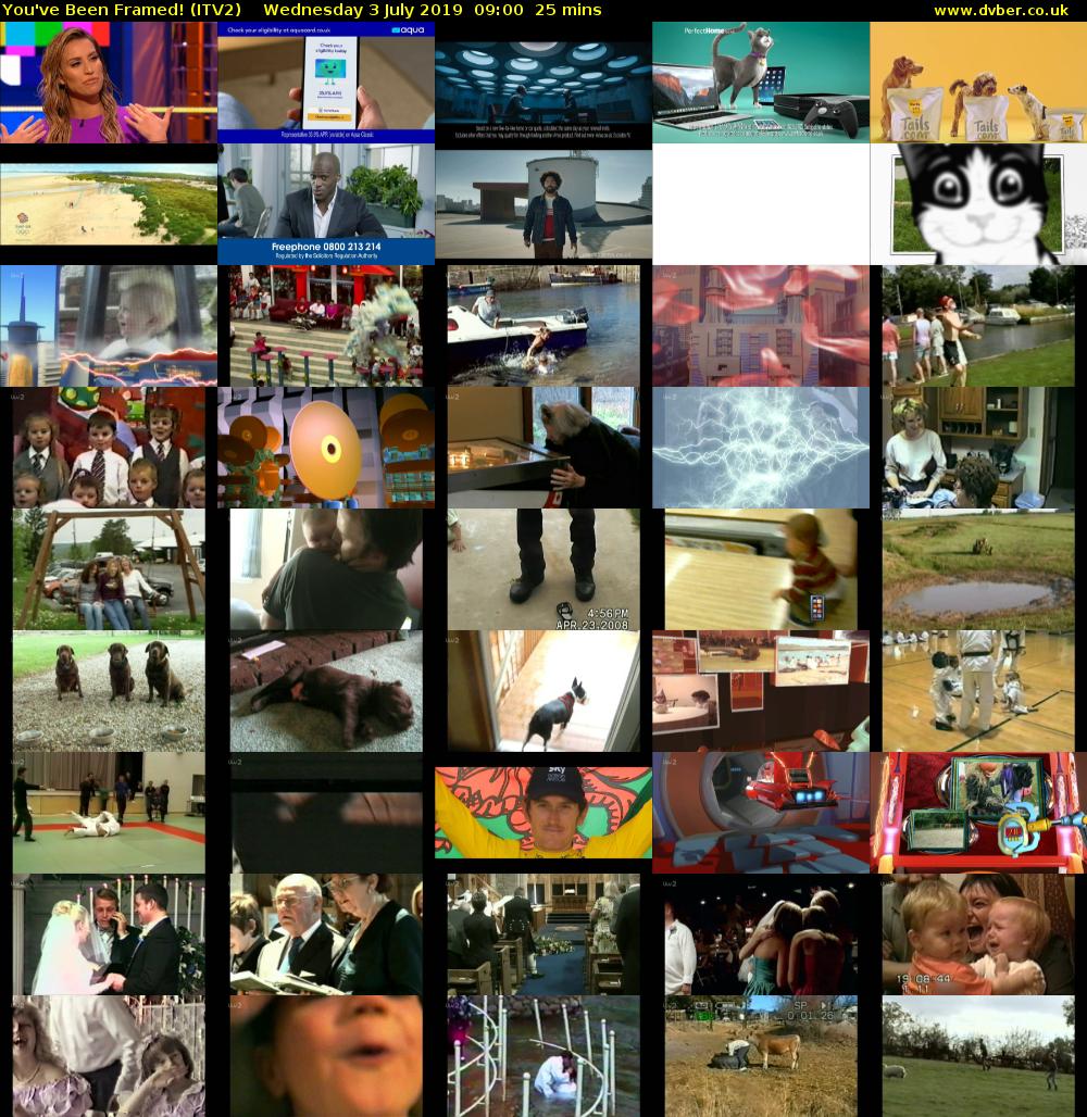 You've Been Framed! (ITV2) Wednesday 3 July 2019 09:00 - 09:25