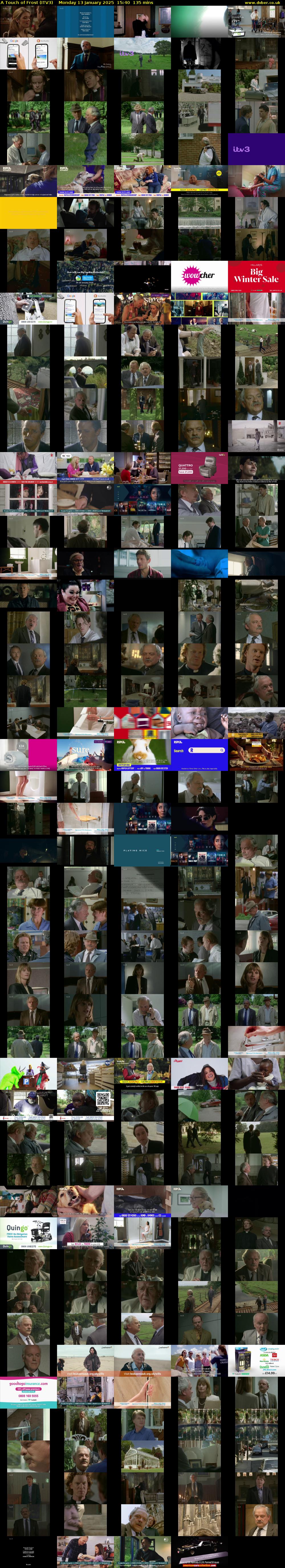 A Touch of Frost (ITV3) Monday 13 January 2025 15:40 - 17:55