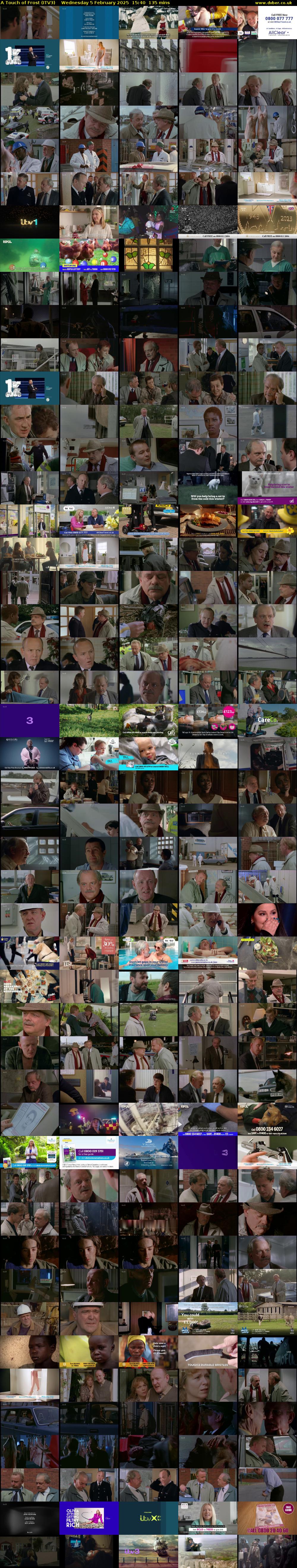 A Touch of Frost (ITV3) Wednesday 5 February 2025 15:40 - 17:55