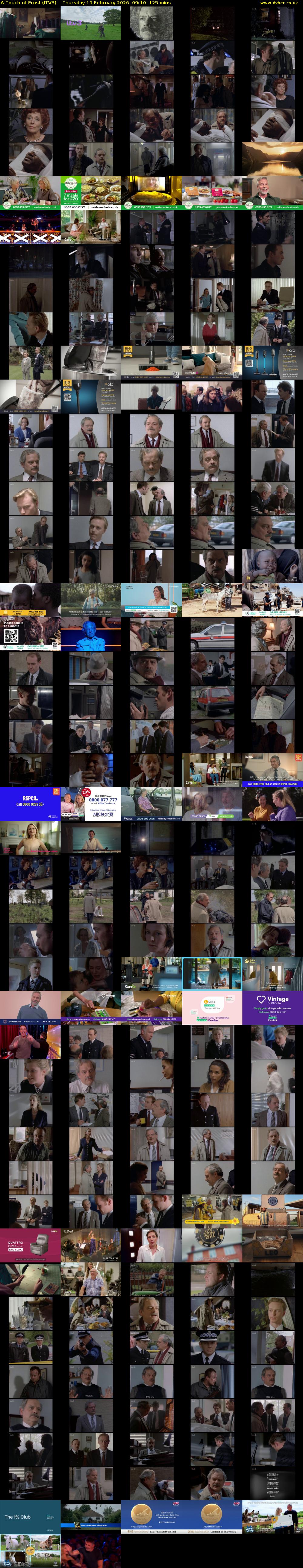 A Touch of Frost (ITV3) Thursday 19 February 2026 09:10 - 11:15