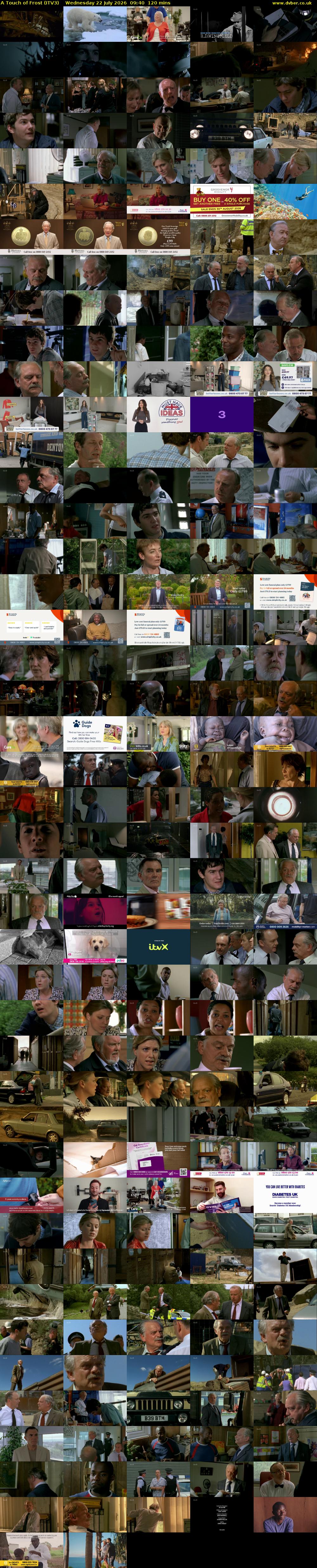 A Touch of Frost (ITV3) Wednesday 22 July 2026 09:40 - 11:40