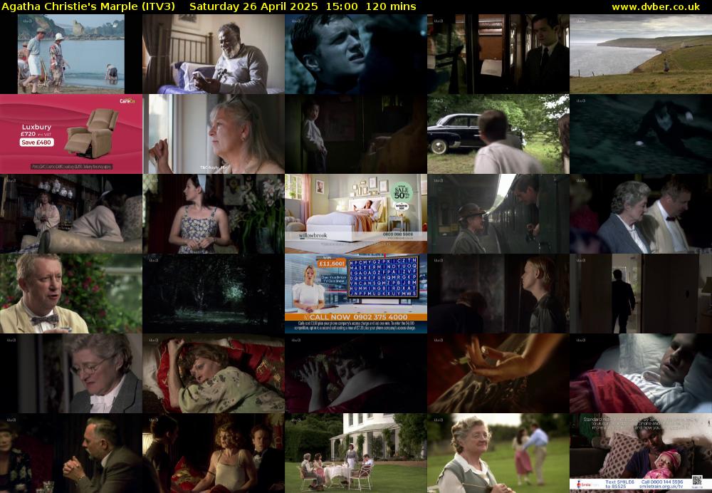 Agatha Christie's Marple (ITV3) Saturday 26 April 2025 15:00 - 17:00