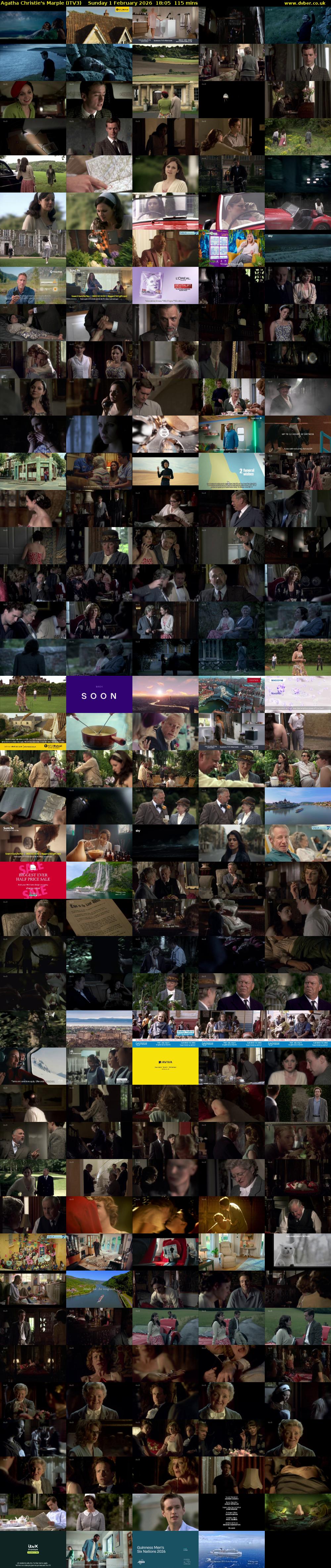 Agatha Christie's Marple (ITV3) Sunday 1 February 2026 18:05 - 20:00