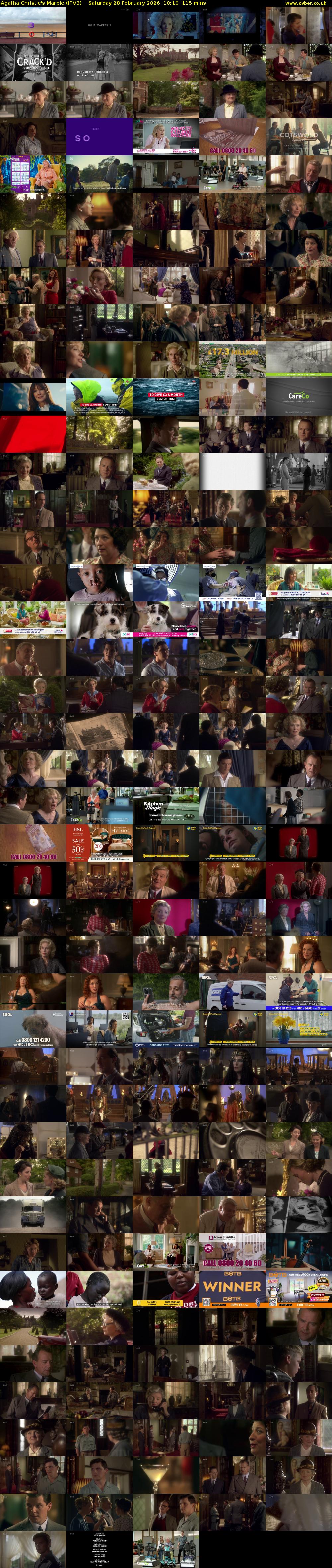 Agatha Christie's Marple (ITV3) Saturday 28 February 2026 10:10 - 12:05