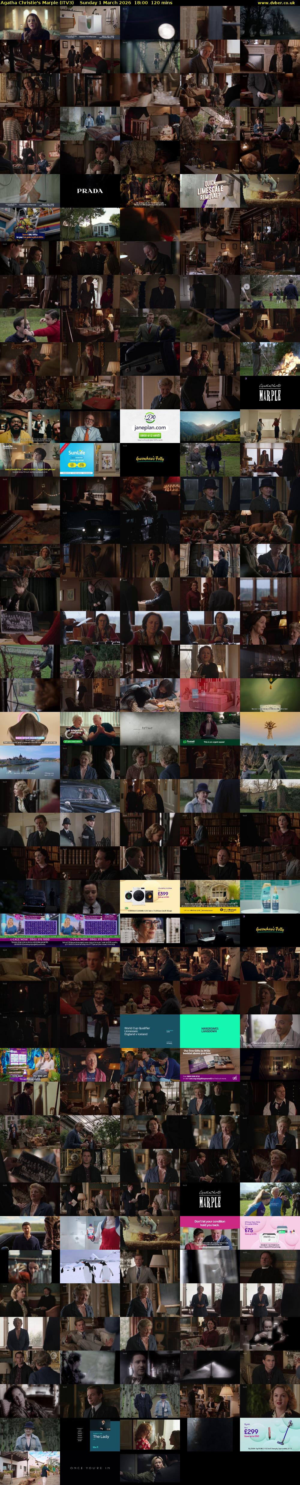 Agatha Christie's Marple (ITV3) Sunday 1 March 2026 18:00 - 20:00