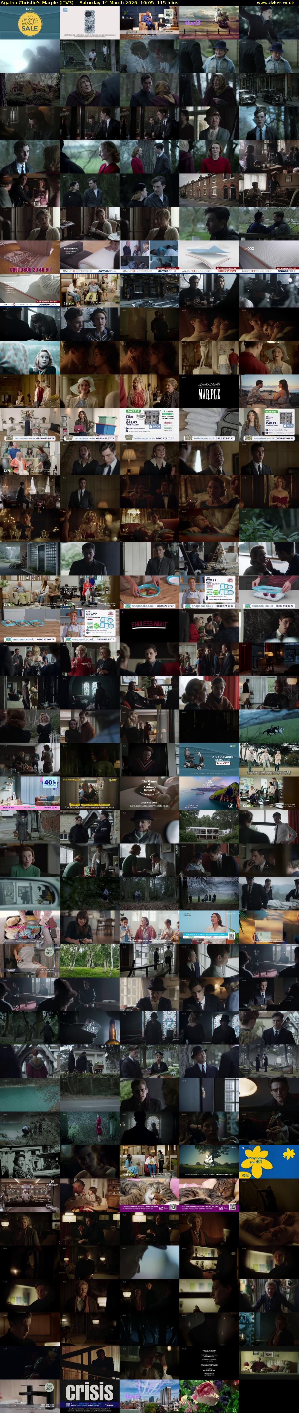 Agatha Christie's Marple (ITV3) Saturday 14 March 2026 10:05 - 12:00