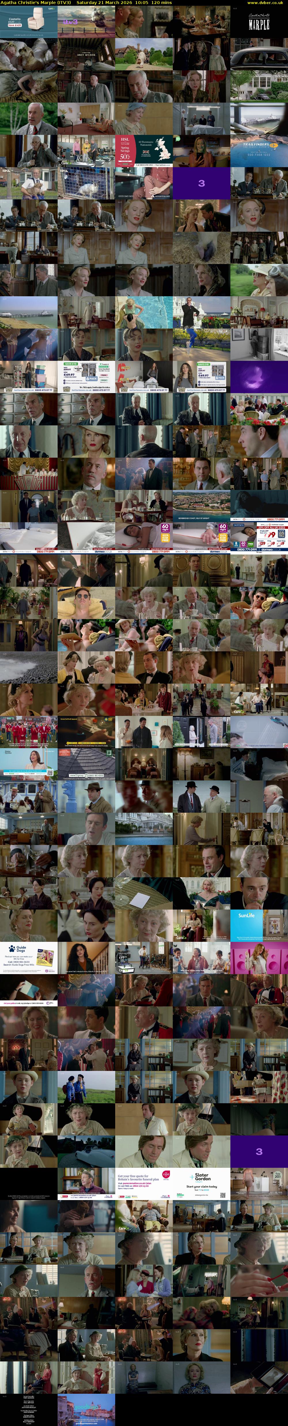 Agatha Christie's Marple (ITV3) Saturday 21 March 2026 10:05 - 12:05