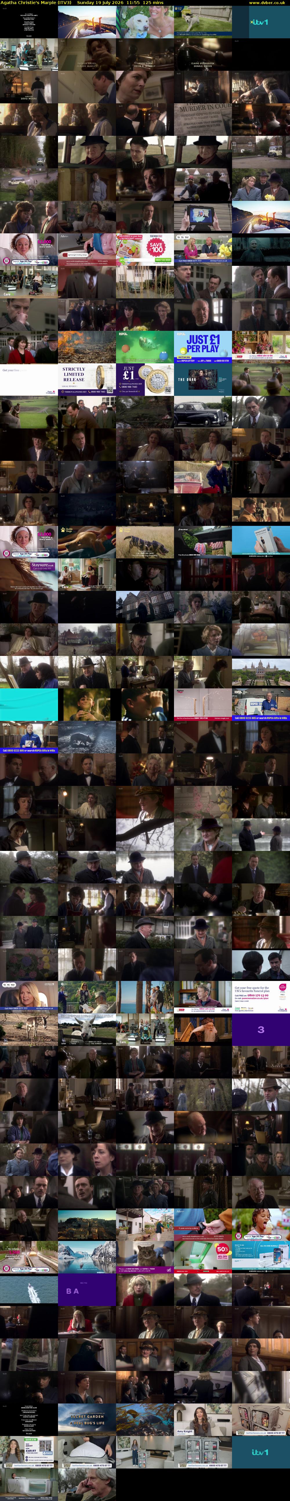 Agatha Christie's Marple (ITV3) Sunday 19 July 2026 11:55 - 14:00